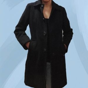 St. John's Bay Black Wool Pea Coat, size PS/petite small